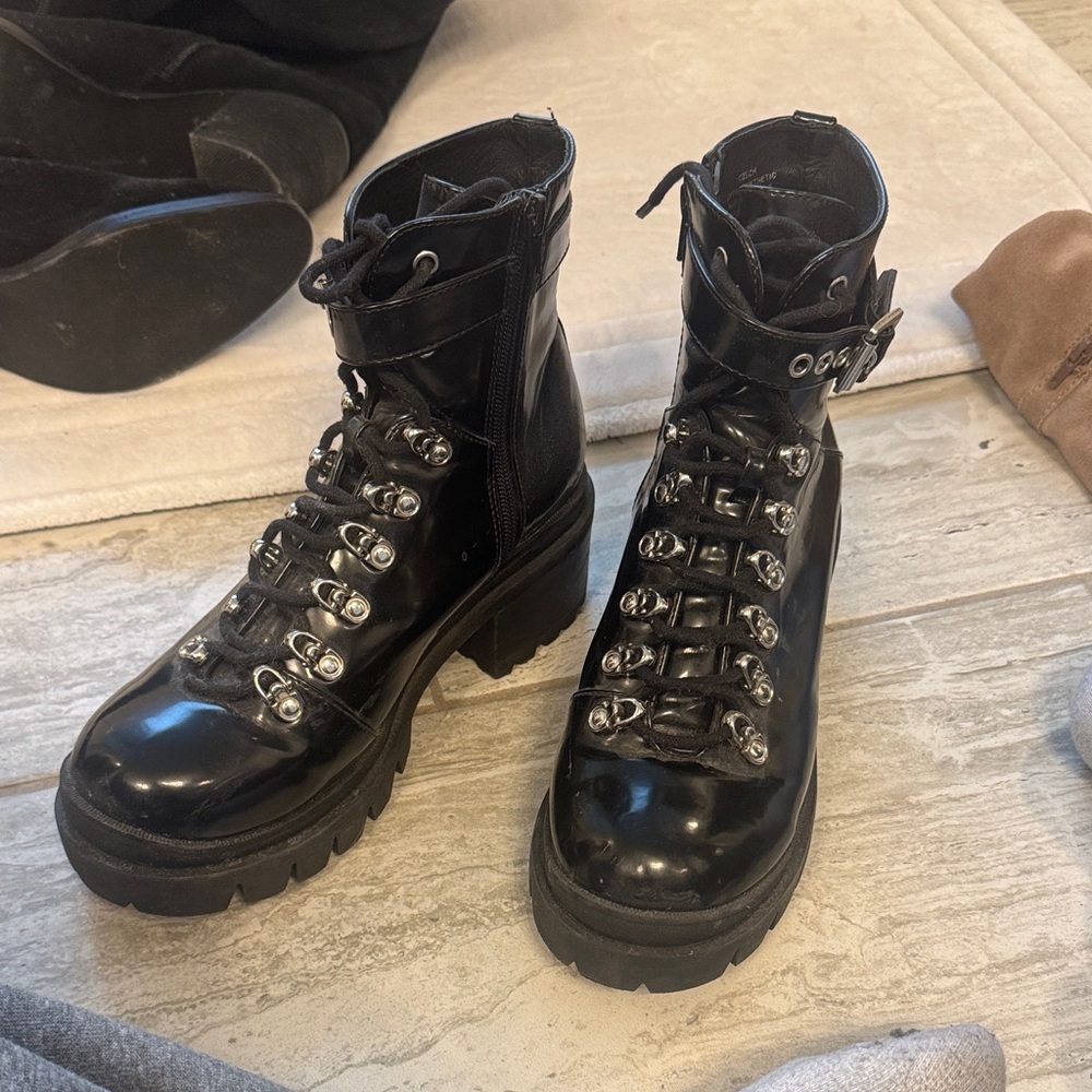 Jeffrey Campbell Czech Black Combat Boots